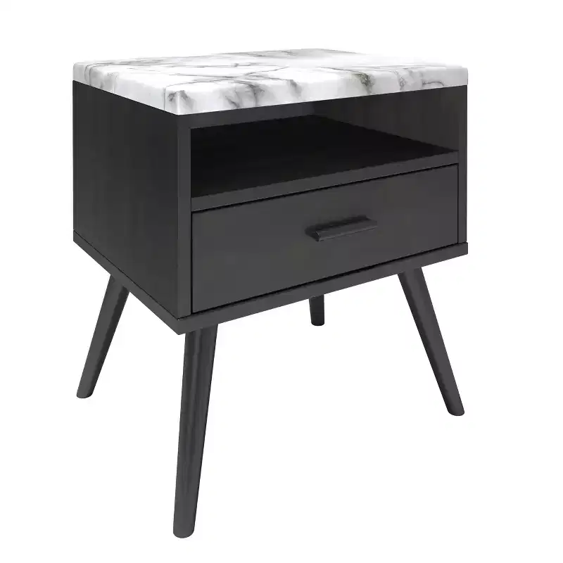 Maddox Mid-Century Modern Marble Top Nightstand - Eco Dream