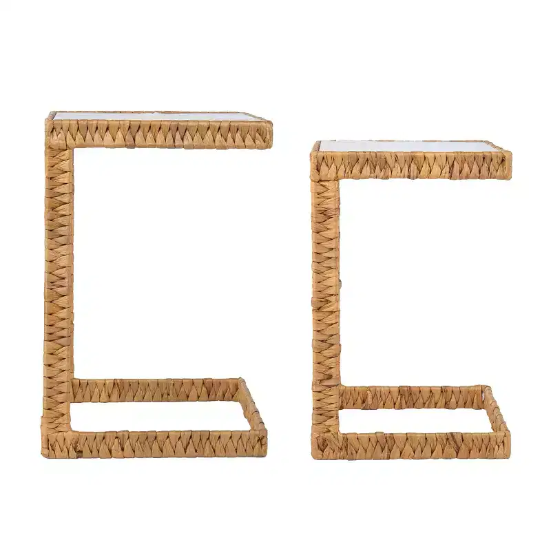 Ismaya Water Hyacinth Nesting C-Tables - 2pc Set - Natural - SEI