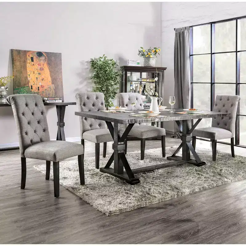HOMES: Inside + Out 5pc Hepburn Dining Set Antique Black/Light Gray