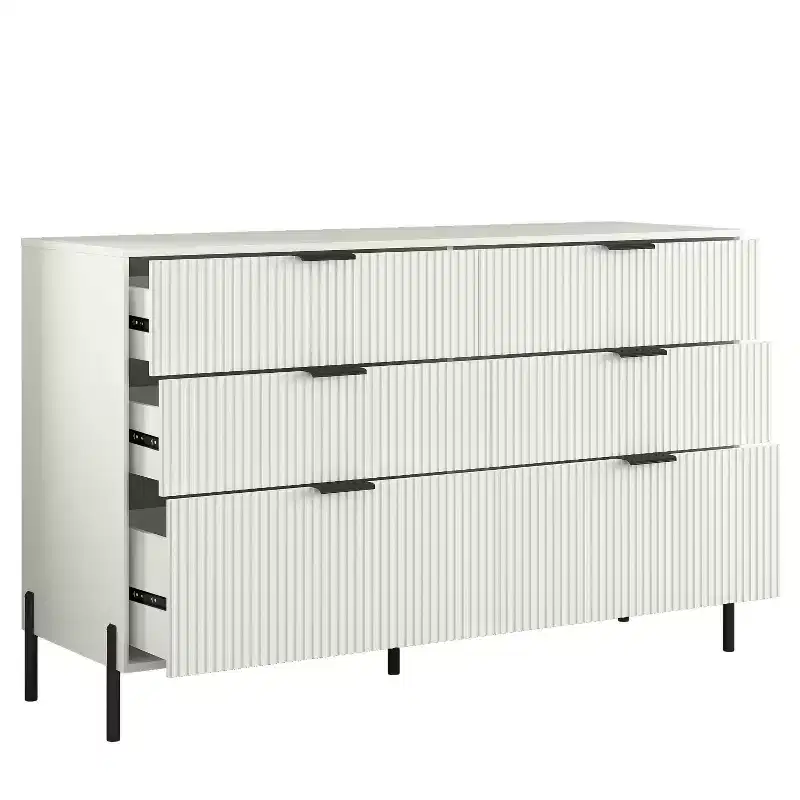 Festivo 4pc Modern Elegance Bedremm Chest and 6 Drawer Dresser and 2 Drawer Nightstands Set