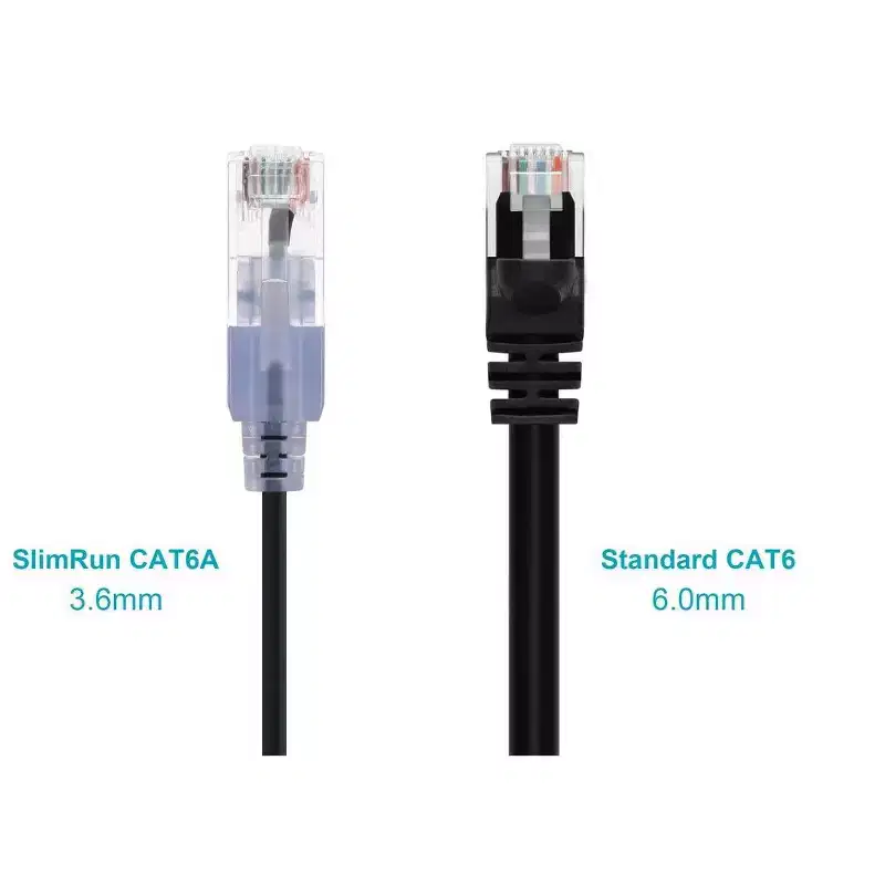 Monoprice Cat6A Patch Ethernet Cable 50 Feet Black UTP, 30AWG, 10G, Pure Bare Copper, Snagless RJ45, For Computer Network Cable, LAN, Modem, Router