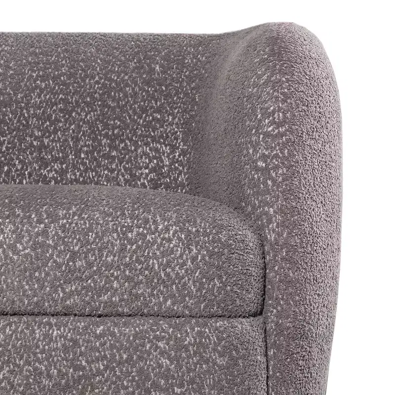 HOMES: Inside + Out 85" Pinehush Boho Curved Boucle Fabric Sofa with Pocket Coil Cushions