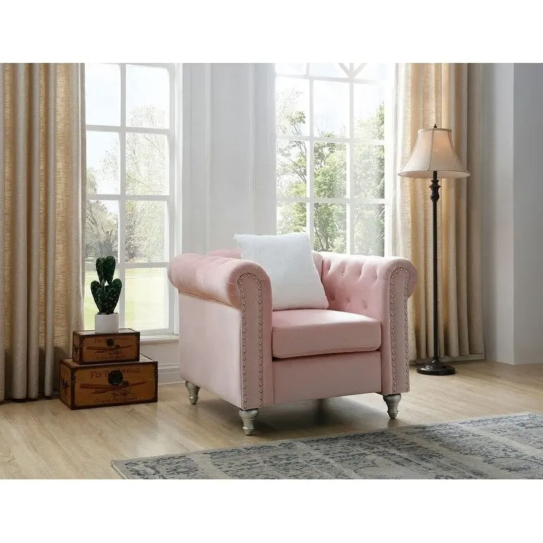 Velvet Crystal Accent Chair