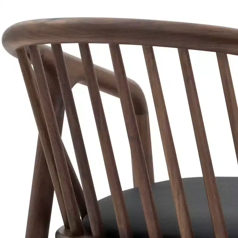 Armen Living Echo Wood and Faux Leather Barstool