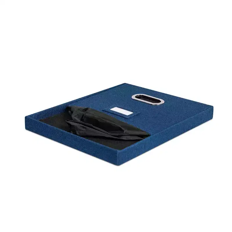 BirdRock Home 1-Pack Collapsible File Storage Organizer with Lid - Navy