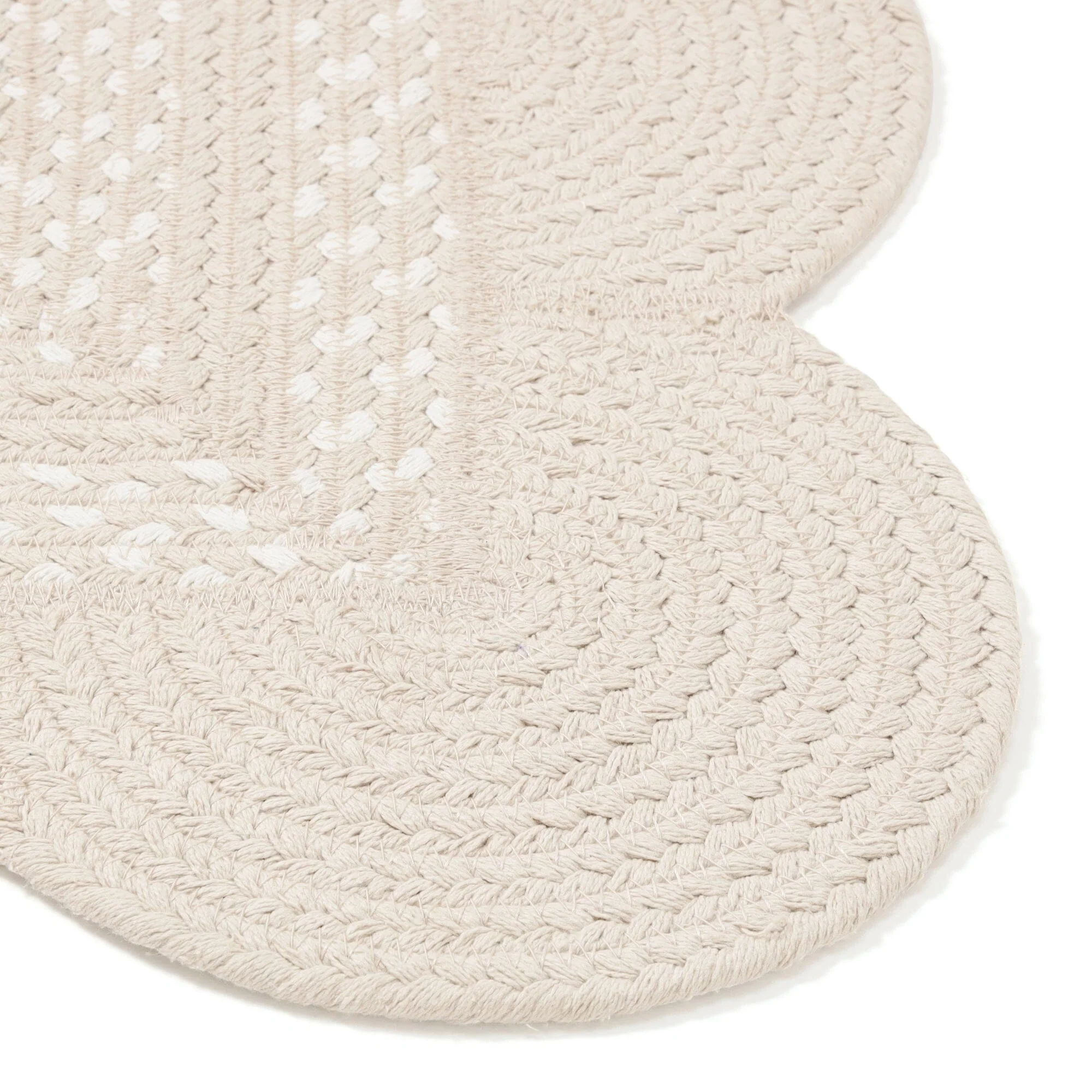 Cotton Rug Small Beige x White