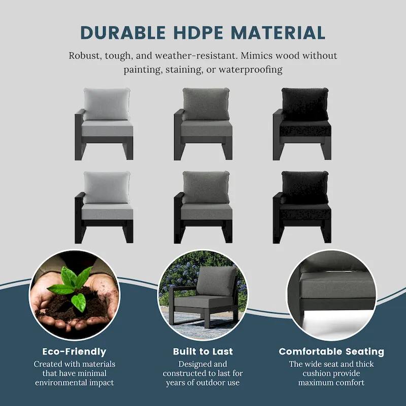 Polytrends Endless Patio 4-Piece Deep Seating Set with Gray Frame