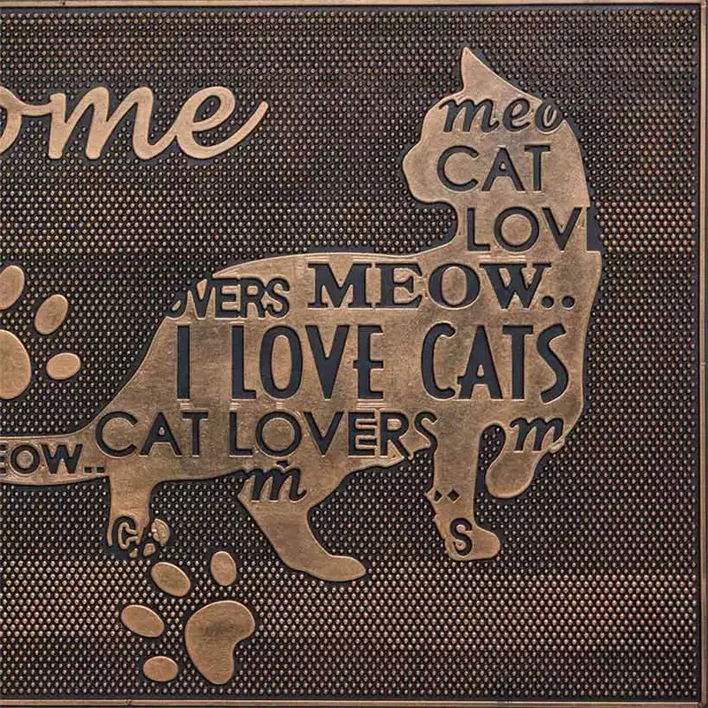 The Lakeside Collection Welcome Cat Lover Rubber Doormat