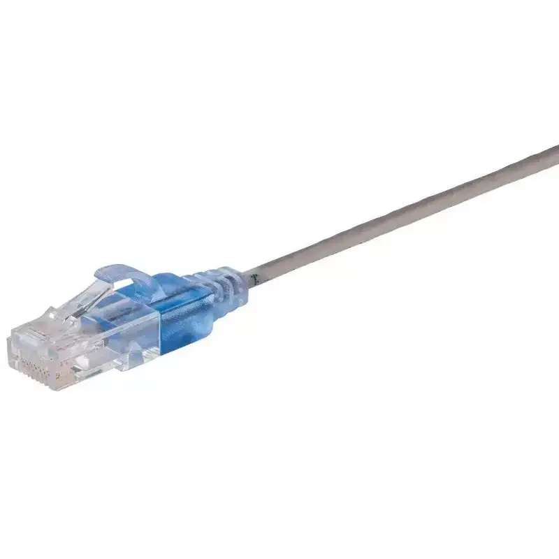 Monoprice SlimRun Cat6A Ethernet Patch Cable - Network Internet Cord - RJ45, Stranded, UTP, Pure Bare Copper Wire, 30AWG, 2ft, Gray, 10-Pack