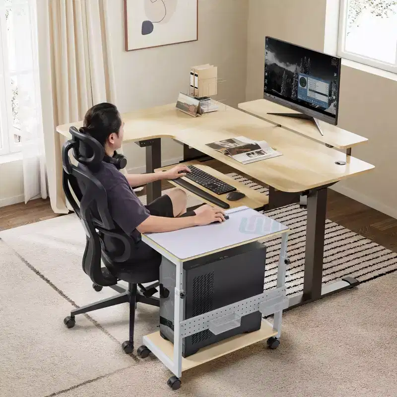 EUREKA ERGONOMIC Mobile Height Adjustable CPU Cart with Mouse Pad