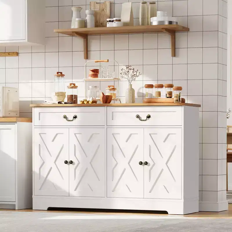 Kitchen Storage Buffet Sideboard, Large Kitchen Storage Cabinet, Dining Room Coffee Bar Organizer,
