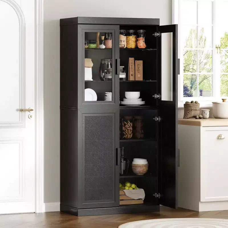 PexFix Wood Kitchen Storage Pantry Cabinet with Adjustable Shelves