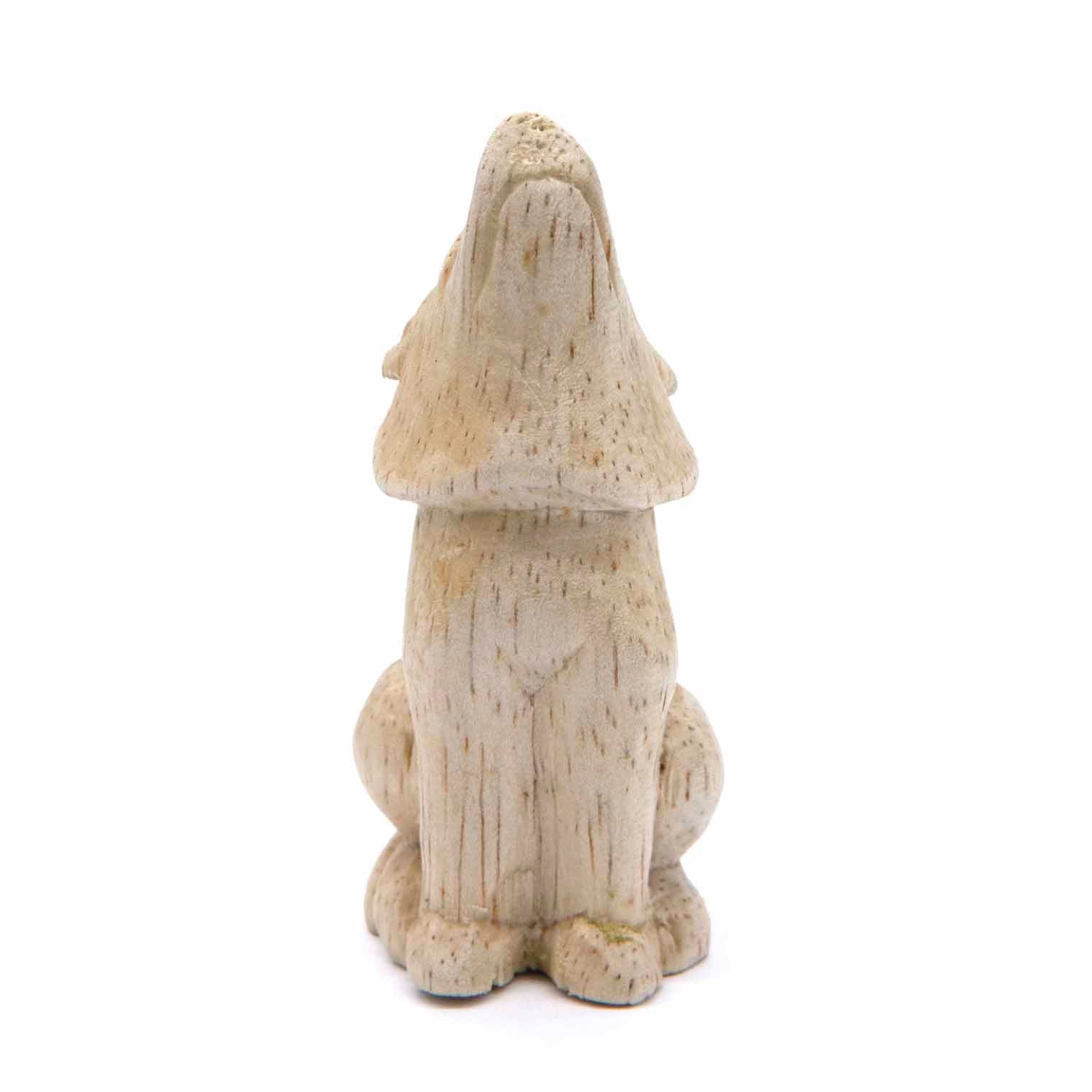 Mini Howling Wolf Carving