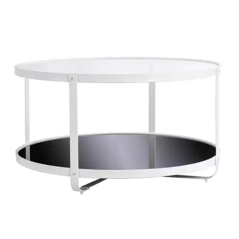 Vimmerly Glass-Top Cocktail Table - White - SEI