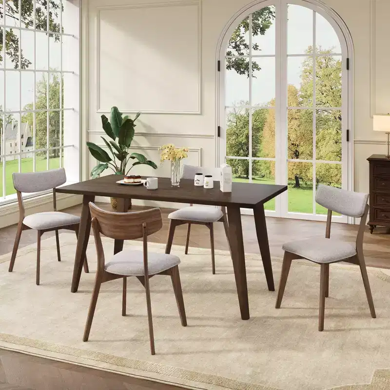 GDFStudio Willis Rubberwood Upholstered Dining Chairs (Set of 4)