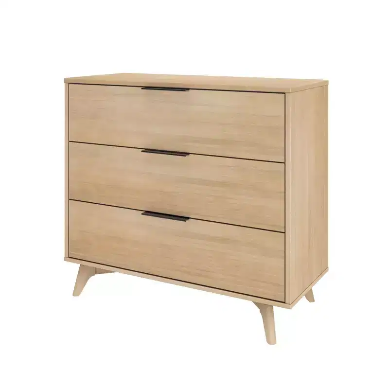 Plank+Beam 3 Drawer Dresser with Brass Handle