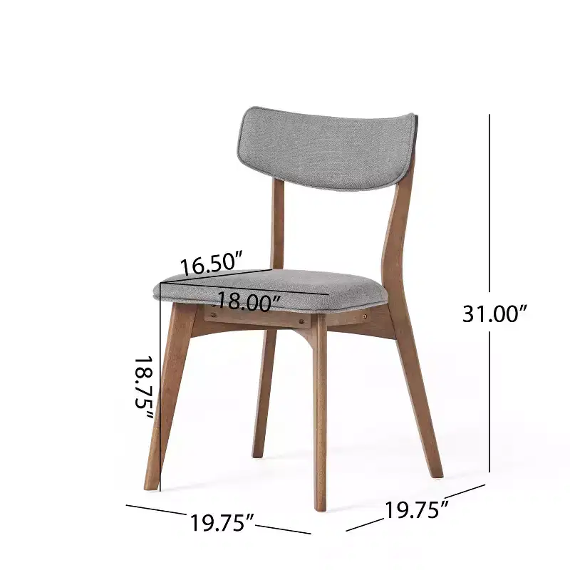 GDFStudio Willis Rubberwood Upholstered Dining Chairs (Set of 4)