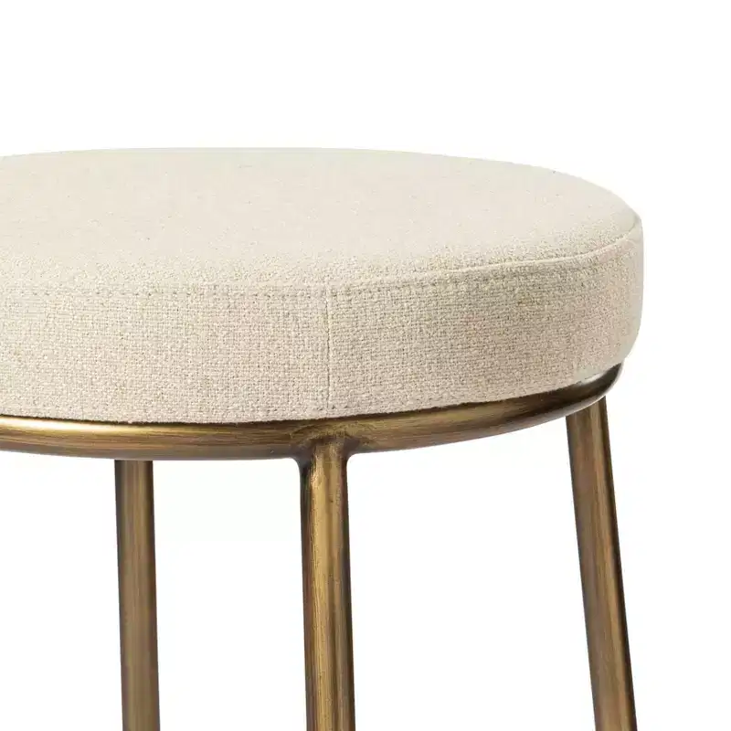 Maven Lane Stella Backless Metal Bar Stool with Fabric Upholstered Seat 31