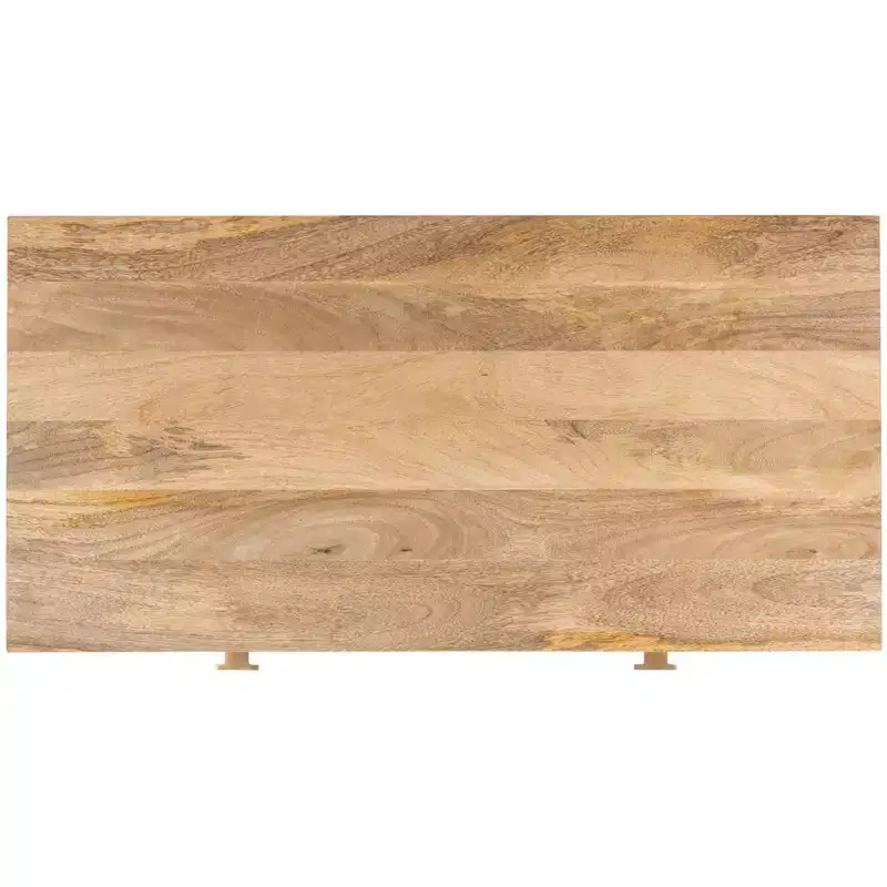 Lily 2 Drawer Desk - DSK9006 - Natural/Brass - Safavieh