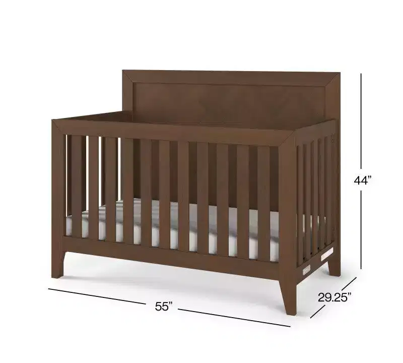 Child Craft Kieran 4-in-1 Convertible Crib, Double Dresser, Chest, and Nightstand 4-Piece Nursery Set