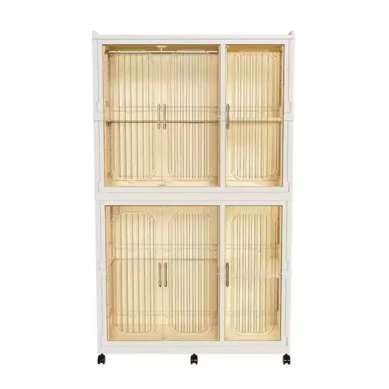 Clihome Portable Wardrobe Closet Organizer,Clothes Dresser,6 Cubes&Magnetic Doors,with Hanging Rods,Hangers