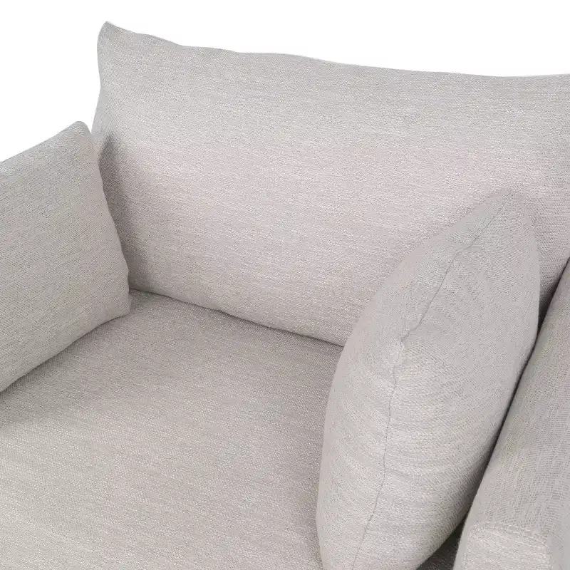 Christopher Knight Home Gould Upholstered Club Chair with Accent Pillows Beige/Walnut