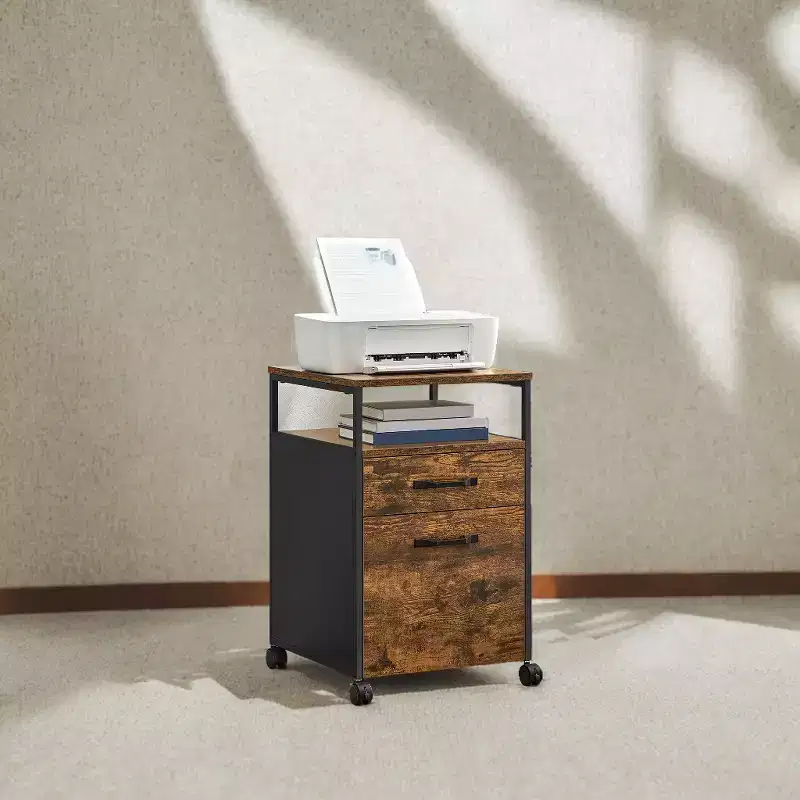 Filing Cabinet with Wheels, File Cabinet, 2 Drawers