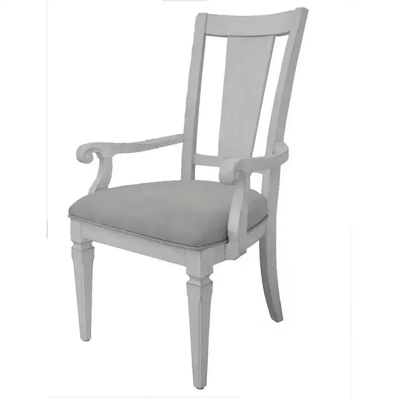 Acme Furniture Katia Dining Chair Light Gray Linen/Weathered White Finish
