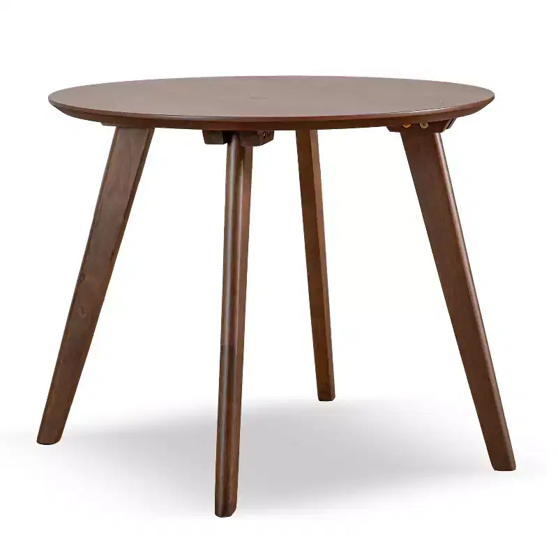 HOMES: Inside + Out Creekside 23" Round Mid-Century Modern Accent Side Table Walnut