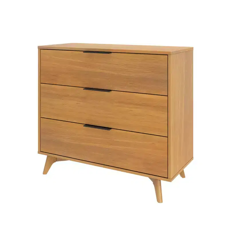Plank+Beam 3 Drawer Dresser with Brass Handle