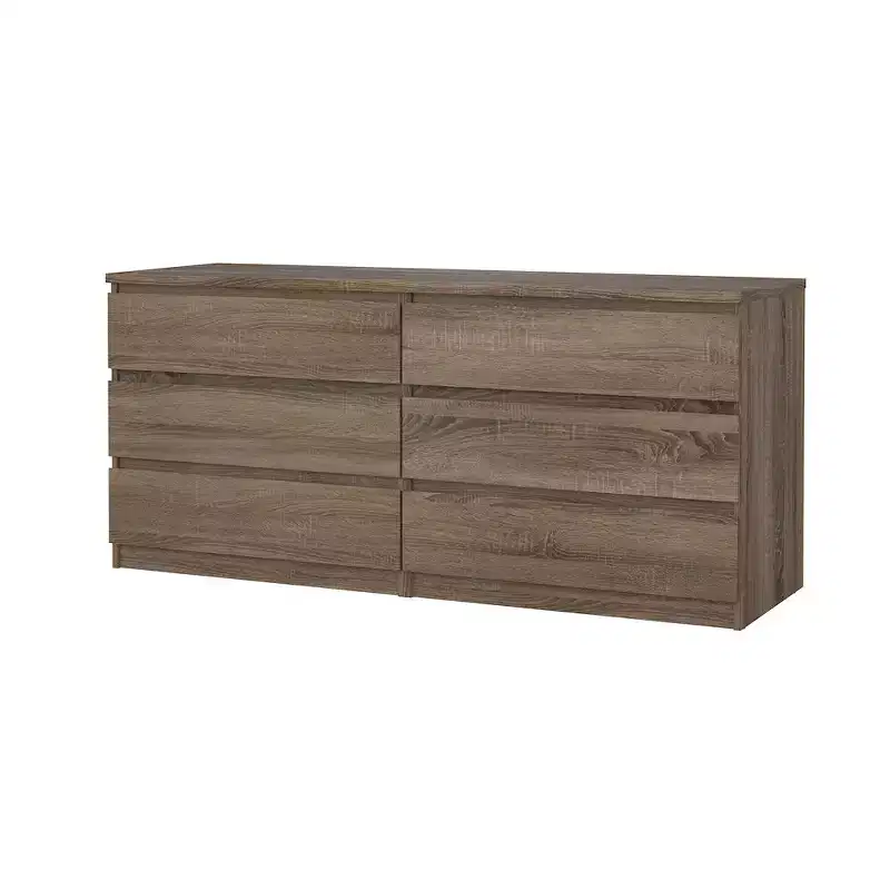 Tvilum,Scottsdale 6 Drawer Double Dresser, Truffle Oak