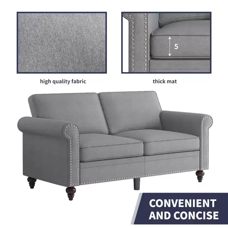 Mjkone 3 Piece Linen Living Room Sofa Set,Modern 3-Seater Sofa Couch&Loveseat Sofa&Single Sofa Armchair Set
